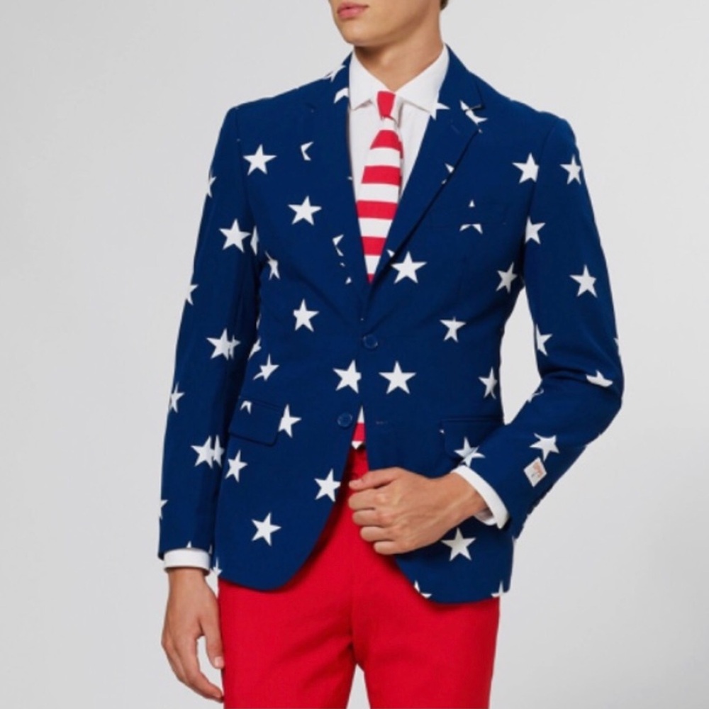 OppoSuites American Stars patriotic suit jacket- size US 38